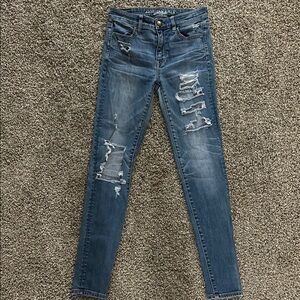 American Eagle Outfitters Women's Distressed Blue Jeans